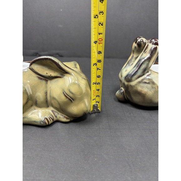 PartyLite Bunny Rabbit Terra Cotta Tea Light‎ Candle Holders Lot 2 Country Decor - Picture 9 of 9
